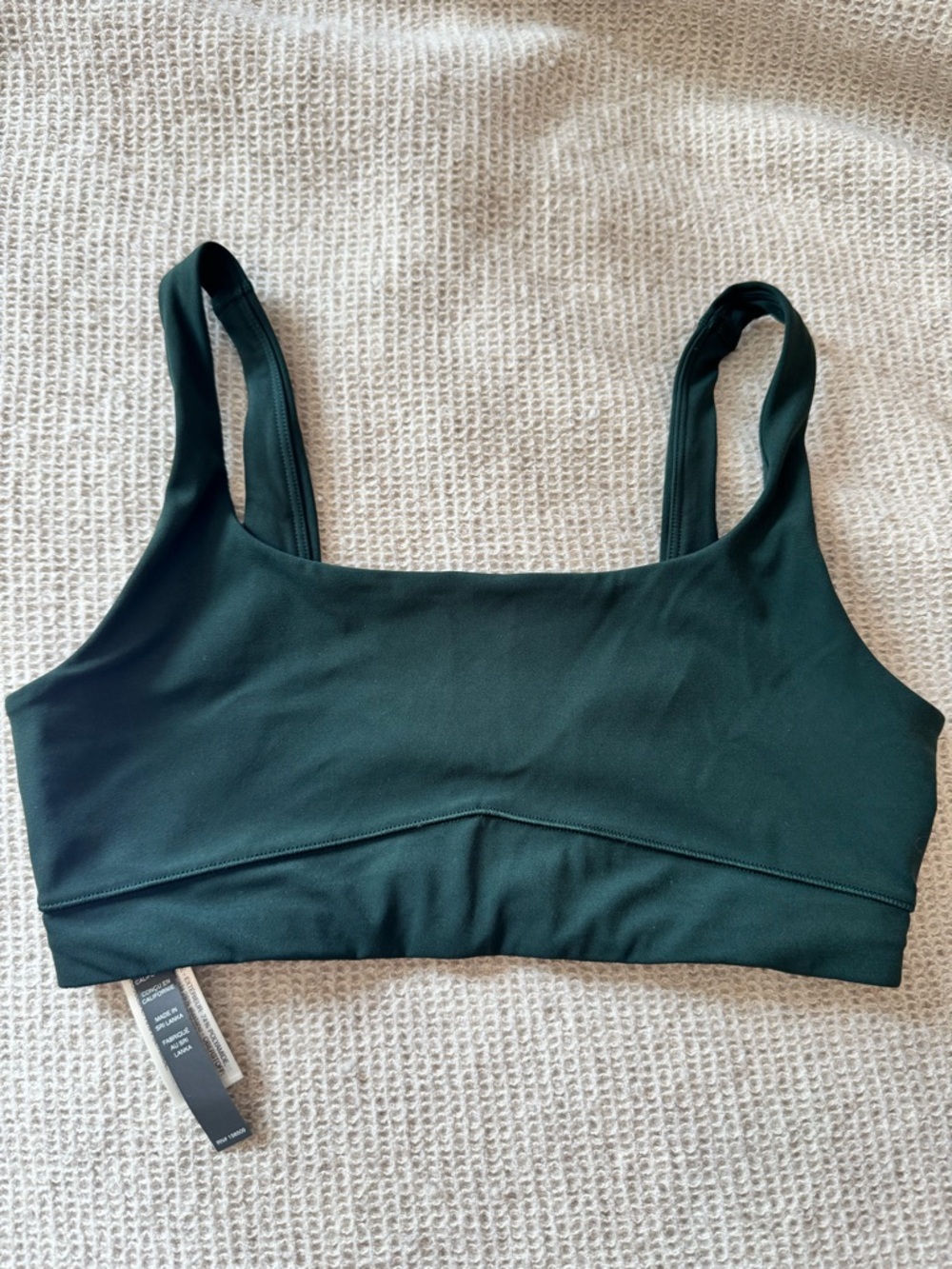 Vuori Deep Green Square-Neck Sports Bralette